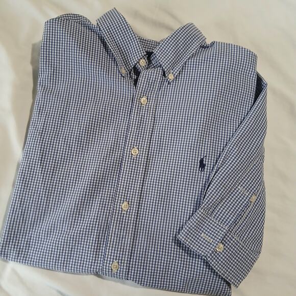 Ralph Lauren Men's XL Blake 100% 2-ply Cotton Blue Check LS Button-Up/Down Shirt - Picture 6 of 12